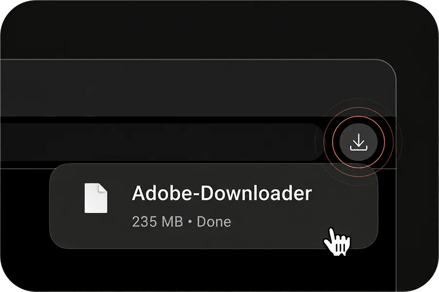 El archivo descargado en la lista de descargas del navegador